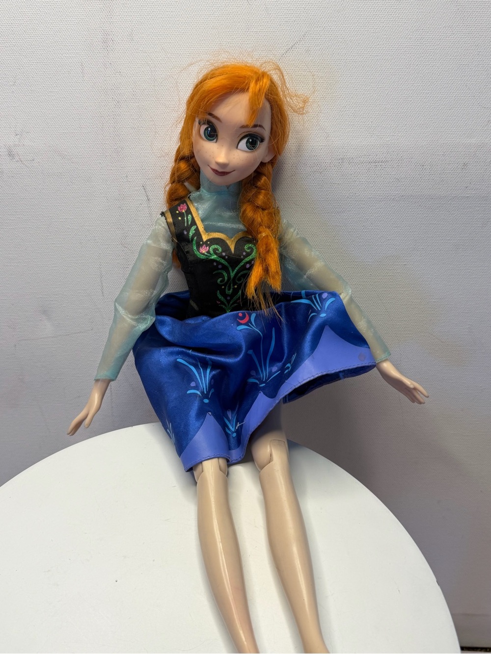 Anna-Inspired Blue Dress Doll - Orange Hair